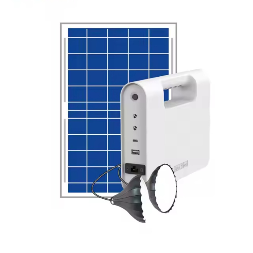Small energy storage, Battery power: 3,2V/2,5AH/80WH  Solar panel: 5V/18W  DC output: two output 3.2V DC output USB output: one way output 5V/2A & 2 bulbs